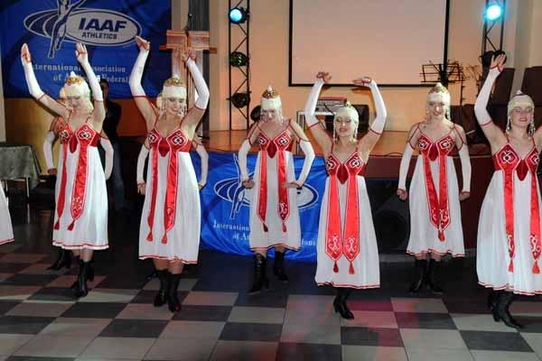 Chuvash national dance display at the IAAF Dinner (Jan Zmek)