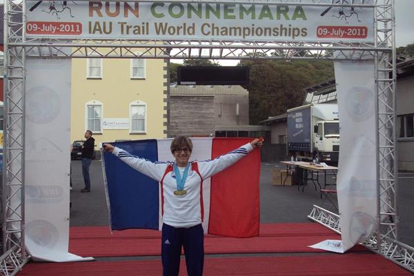 Maud Gobert after winning the 2011 IAU Trail World Championships (IAU)