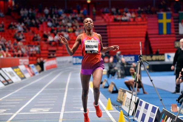 Abeba Aregawi comes close to the World indoor 1500m record in Stockholm (DECA Text&Bild)