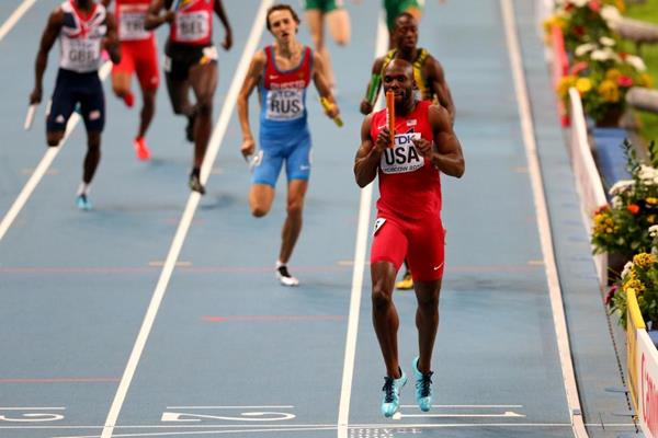 Team USA in the mens 4x400m Relay at the IAAF World Athletics Championships Moscow 2013 (Getty Images)