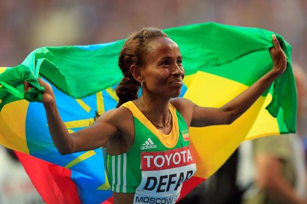Meseret Defar in the womens 5000m Final at the IAAF World Athletics Championships Moscow 2013 (Getty Images)