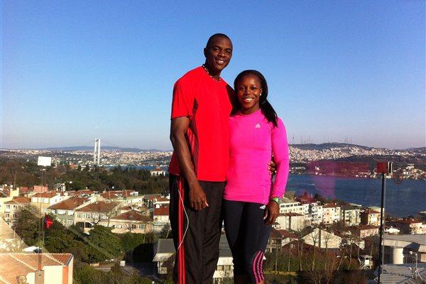 Veronica Campbell-Brown and husband Omar in Istanbul (Claude Bryan)