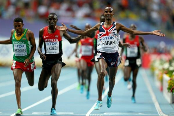 Mo Farah in the mens 5000m final at the IAAF World Athletics Championships Moscow 2013 (Getty Images)