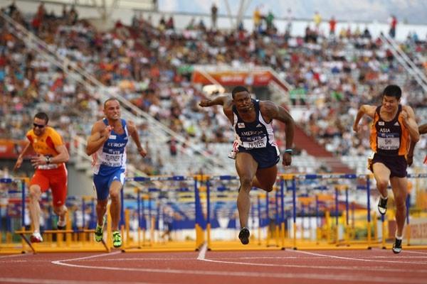 David Oliver of the US dominated the 110m Hurdles in Split (Getty Images)