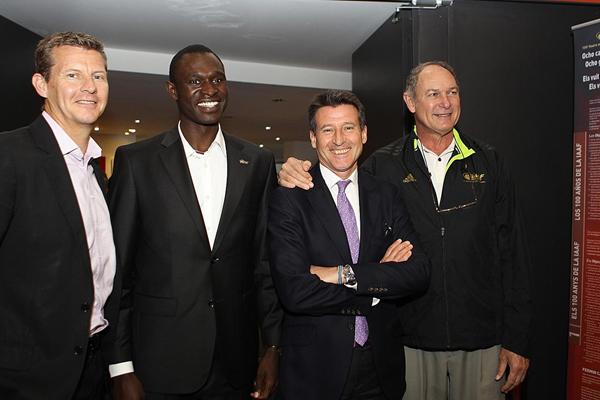 Steve Cram, David Rudisha, Sebastian Coe and Alberto Juantorena at the IAAF Centenary Historic Exhibition (Giancarlo Colombo)