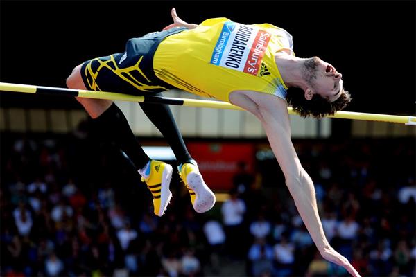 Bohdan Bondarenko wins the High Jump at the Birmingham Diamond League (Mark Shearman)