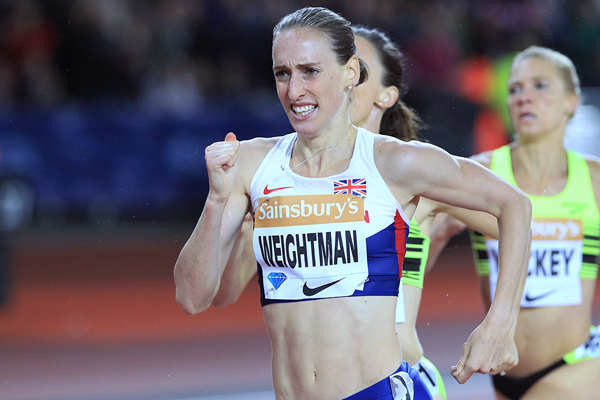 1500m winner Laura Weightman at the IAAF Diamond League meeting in London (Jean-Pierre Durand)