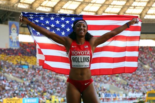 Brianna Rollins in the womens 100m Hurdles Final at the IAAF World Athletics Championships Moscow 2013 (Getty Images)