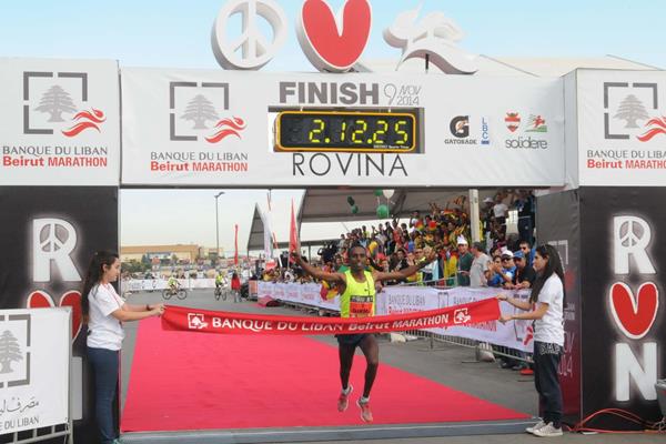 Fikadu Girma wins the 2014 Banque du Liban Beirut Marathon (Organisers)