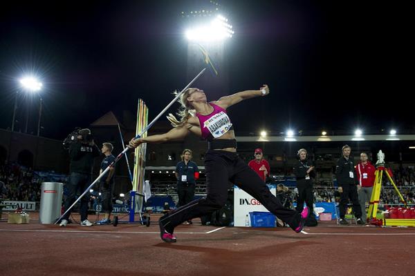 Mariya Abakumova at the 2013 IAAF Diamond League meeting in Stockholm (Anders and Hasse Sjogren)