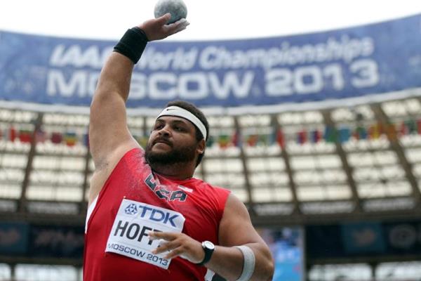 Reese Hoffa in the mens Shot Put at the IAAF World Championships Moscow 2013 (Getty Images)
