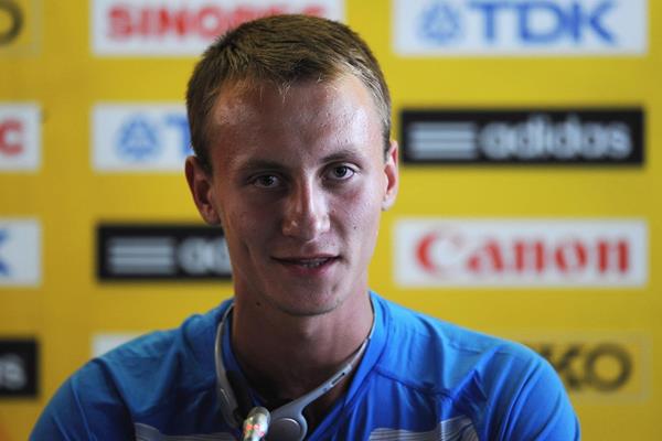 Volodymyr Myslyvchuk at the pre-event press conference for the 2013 IAAF World Youth Championships in Donetsk (Getty Images)