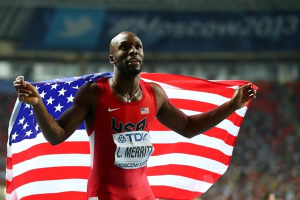 LaShawn Merritt in the mens 400m Final at the IAAF World Athletics Championships Moscow 2013 (Getty Images)