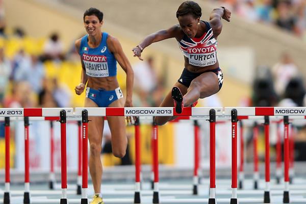 Tiffany Porter in the womens 100m Hurdles at the IAAF World Athletics Championships Moscow 2013 (Getty Images)