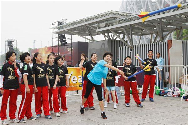 Kids' Athletics event at the '100 Kids - 100 metres - 100 years' event in Beijing Olympic Park to celebrate the year of the IAAF Centenary (Getty Images)