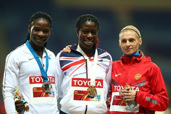 Womens 400m Medal Ceremony at the IAAF World Athletics Championships Moscow 2013 (Getty Images)