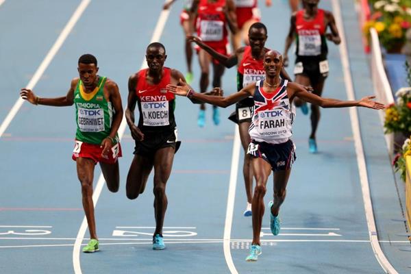 Mo Farah in the mens 5000m final at the IAAF World Athletics Championships Moscow 2013 (Getty Images)