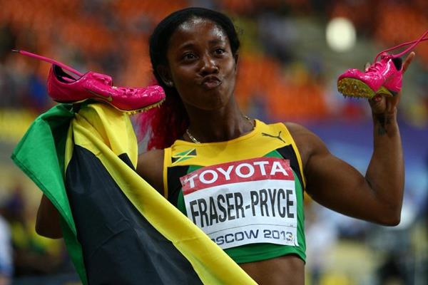 Shelly Ann Fraser Pryce in the womens 100m Finals at the IAAF World Athletics Championships Moscow 2013 (Getty Images)