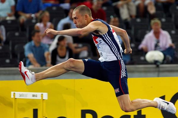European leader David Greene of Great Britain & Northern Ireland takes some impressive scalps as he wins his heat of the men's 400m hurdles (Getty Images)