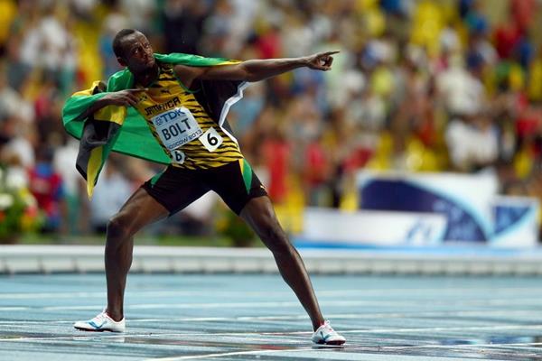 Usain Bolt in the mens 100m Final at the IAAF World Championships Moscow 1013 (Getty Images)