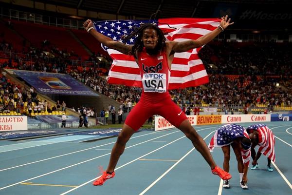 Team USA in the mens 4x400m Relay at the IAAF World Championships Moscow 2013 (Getty Images)
