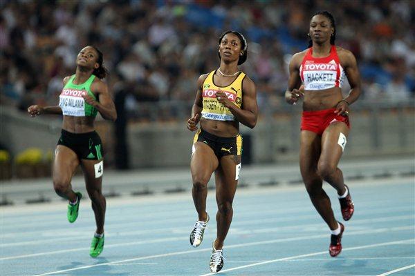 Shelly-Ann Fraser-Pryce in action in the semi-final of the women's 100m in Daegu (Getty Images)