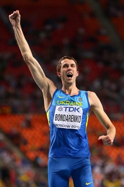 Bohdan Bondarenko in the mens High Jump at the IAAF World Athletics Championships Moscow 2013 (Getty Images)