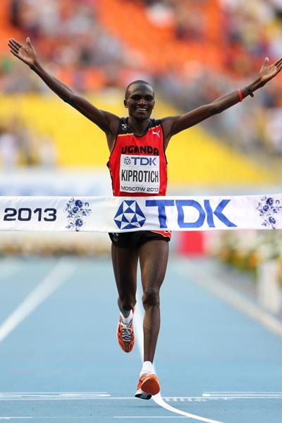 Stephen Kiprotich in the mens Marathon at the IAAF World Athletics Championships Moscow 2013 (Getty Images)
