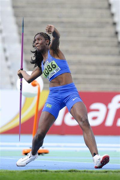 Tamara de Sousa of Brazil competes on the Women's Javelin Throw Heptathlon event on day four of the 14th IAAF World Junior Championships in Barcelona on 13 July 2012 (Getty Images)