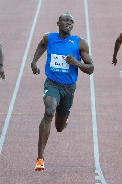Usain Bolt storms back with a 9.82 dash in Lausanne in 2010 (Deca Text&Bild)
