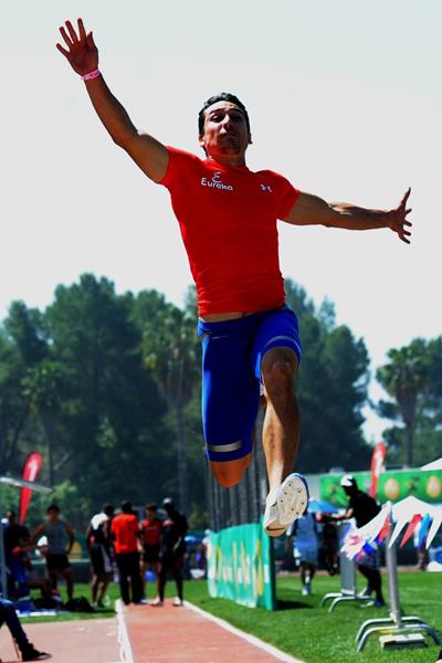 Mexican long jumper Luis Rivera at the 2013 Mt SAC Relays (Randy Miyazaki / trackandfieldphoto.com)