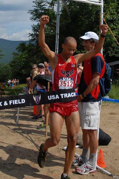 USA's Joe Gray wins the 2013 NACAC Mountain Running Championships (Nancy Hobbs)