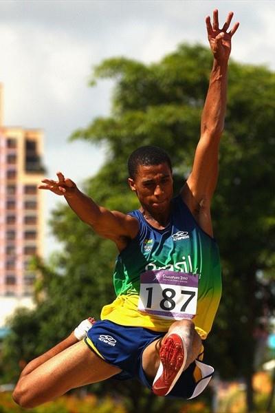 Caio Cezar dos Santos of Brazil soars to Long Jump gold at the Youth Olympic Games (Getty Images)