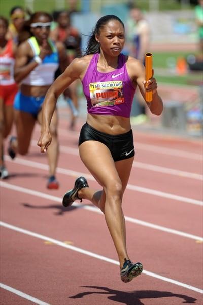 Allyson Felix at the 2011 Mt. SAC Relays (Kirby Lee)