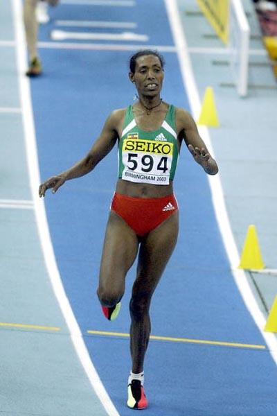 Berhane Adere (ETH) in action in the women's 3000m (Getty Images)
