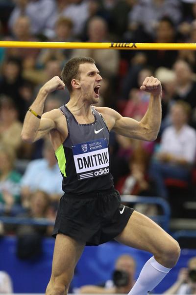 Aleksey Dmitrik wins the High Jump with 2.33m in Birmingham (Getty Images)