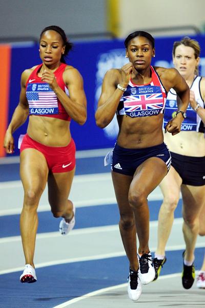 Natasha Hastings and Perri Shakes-Drayton in the 400m at Glasgow (Getty Images)