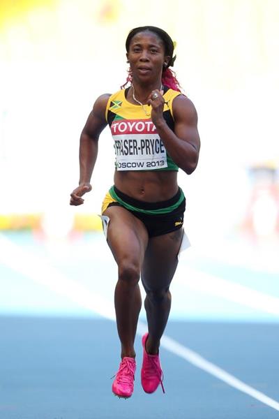 Shelly Ann Fraser Pryce in the womens 100m at the IAAF World Athletics Championships Moscow 2013 (Getty Images)