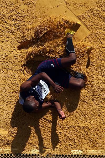 Teddy Tamgho in the mens Triple Jump Final at the IAAF World Championships Moscow 2013 (Getty Images)