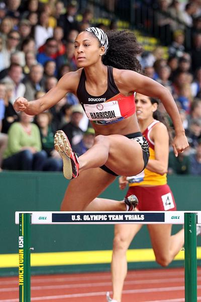 US hurdler Queen Harrison in action (Getty Images)