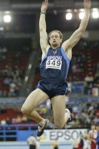 Tom Pappas (USA) competing in the long jump of the Heptathlon (Getty Images)