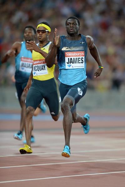 Kirani James winning at the 2013 IAAF Diamond League meeting in London (Kirby Lee)
