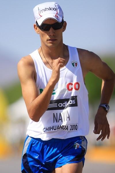 Horacio Nava of Mexico in a solo lead in the men's 50km Race Walk (Getty Images)