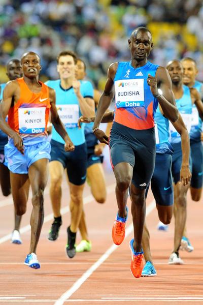 David Rudisha wins the 800m at the 2013 Doha Diamond League (Errol Anderson)