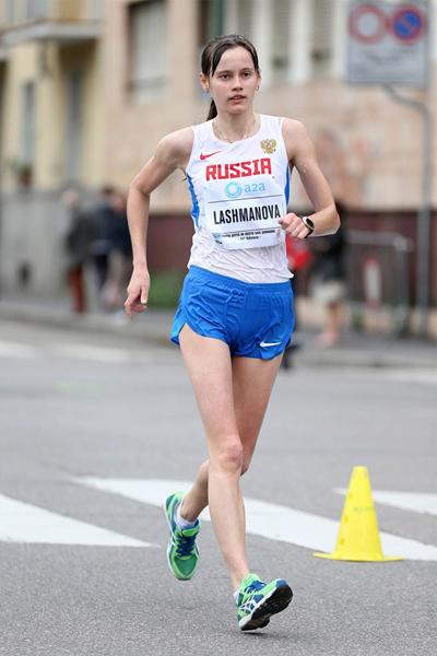 Elena Lashmanova on her way to victory in Sesto San Giovanni (Giancarlo Colombo)