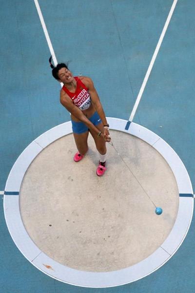 Tatyana Lysenko in the womens Hammer Throw Final at the IAAF World Athletics Championships Moscow 2013 (Getty Images)