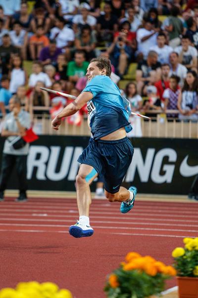 Vitezslav Vesely produces a world-leading throw in the Javelin at the 2013 Monaco Diamond League (Philippe Fitte)