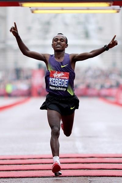 Tsegaye Kebede after his commanding victory in London (Getty Images)