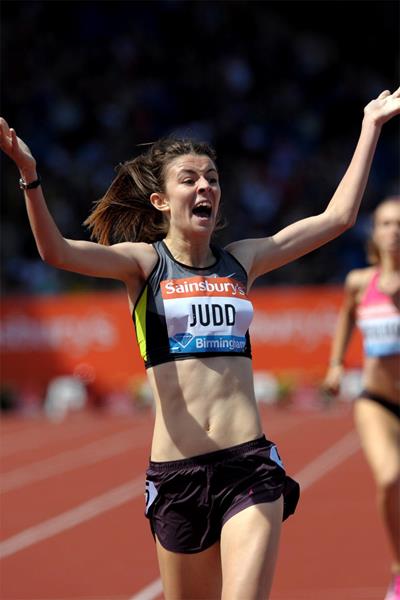 Jessica Judd, surprise winner of the 800m at the Birmingham Diamond League (Mark Shearman)