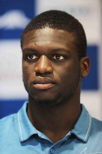 Kirani James at the Shanghai Diamond League press conference (Jiro Mochizuki)